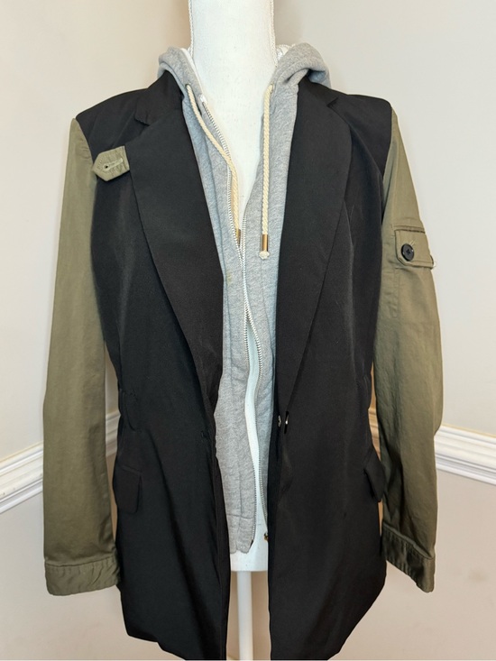 Vici Jackets & Blazers - Vici Two-Tone Black & Olive Military Field Blazer Size L